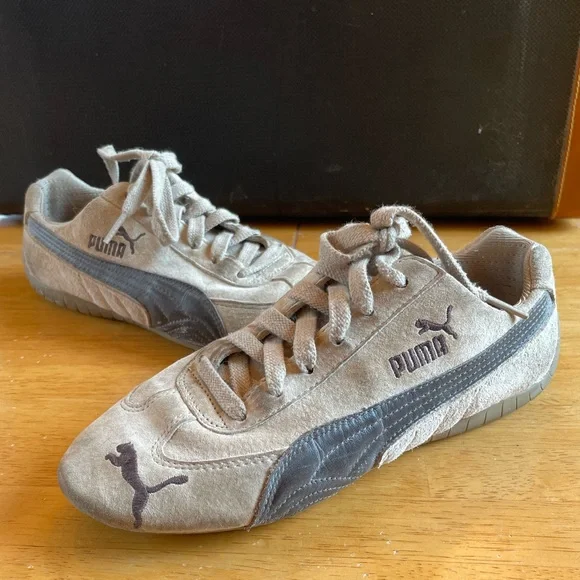 Puma Shoes Suede Puma Womens Size 6 Tan Brown Grey Super Soft
